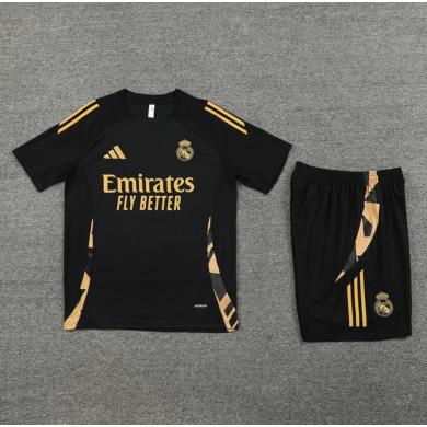 Camiseta Real M adrid Pre-Match 24/25 Negra (Hombre/Niño) + Pantalones