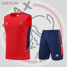 Camiseta De Fútbol Sin Mangas AFC A jax Pre-Match 22/23 Rojo + Pantalones